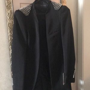 Silver studded black blazer